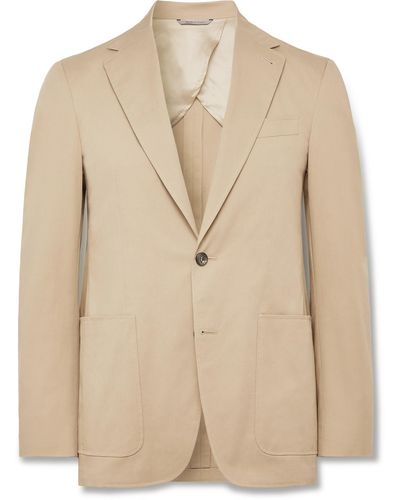 Canali Cotton-blend Suit Jacket - Natural