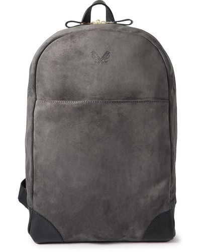 Bennett Winch Leather-trimmed Suede Backpack - Gray