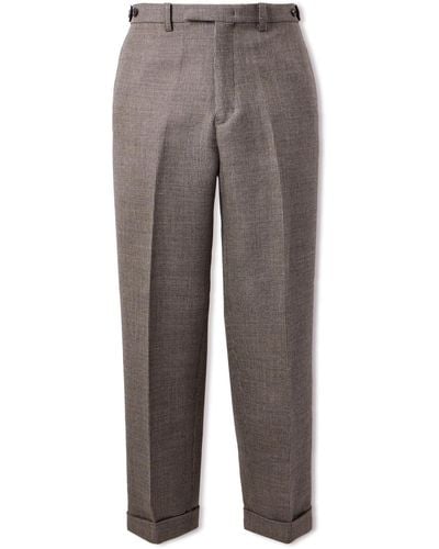 Beams Plus Straight-leg Checked Wool Suit Pants - Gray