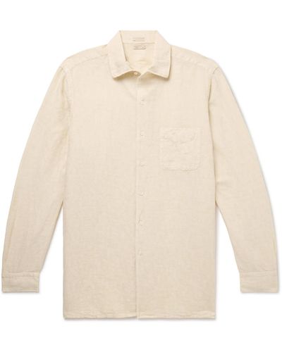 Massimo Alba Bowles Linen And Cotton-blend Shirt - White