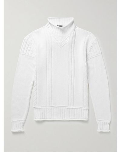 Loro Piana Haston Cashmere Mock-Neck Sweater - Weiß