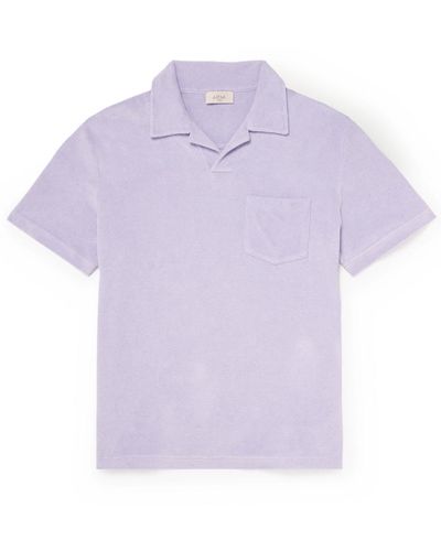 Altea Cotton-terry Polo Shirt - Purple