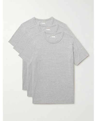 Visvim Sublig Three-pack Cotton-jersey T-shirts - Grey