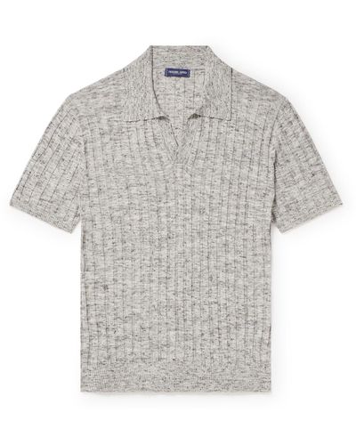 Frescobol Carioca Rino Ribbed Cotton-blend Polo Shirt - Gray