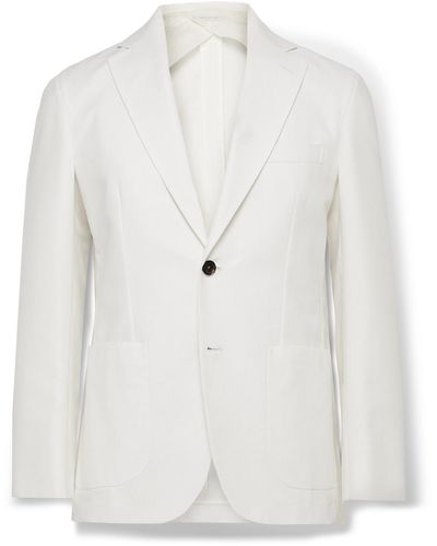 Brioni Cotton-jacquard Blazer - White