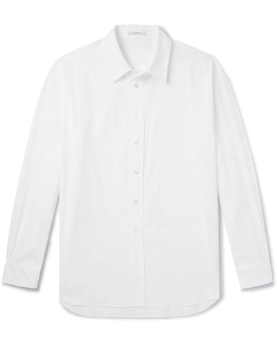 The Row Penn Oversized Cotton-poplin Shirt - White
