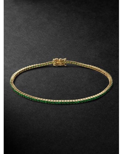 Sydney Evan Gold Emerald Bracelet - Black