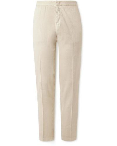 Loro Piana Straight-leg Linen-blend Pants - Natural