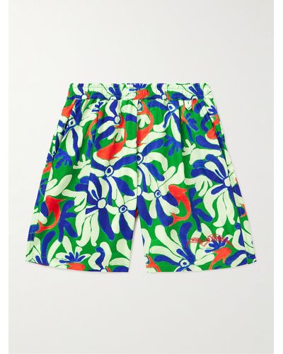 Marni No Vacancy Inn Straight-leg Long-length Printed Swim Shorts - Green