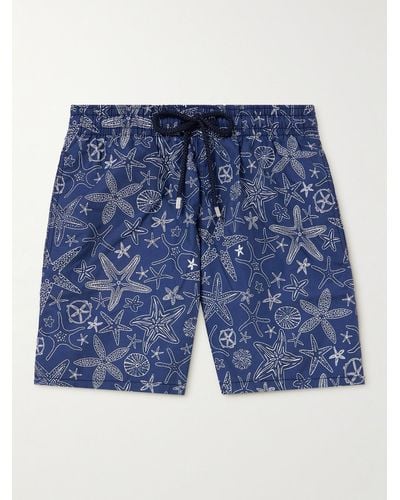 Vilebrequin Moorea Slim-fit Mid-length Printed Swim Shorts - Blue