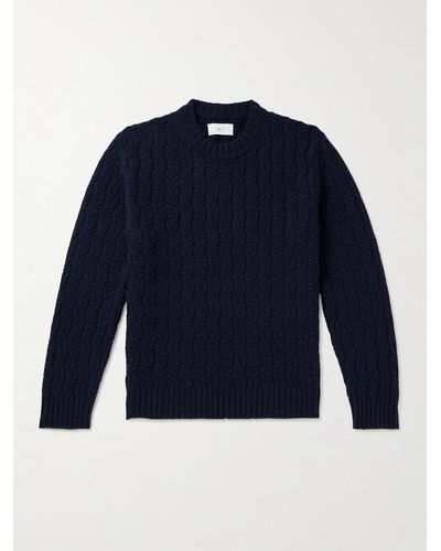 MR P. Cable-knit Wool Jumper - Blue