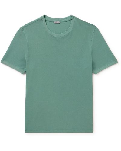 Incotex Slim-fit Icecotton-piqué T-shirt - Green