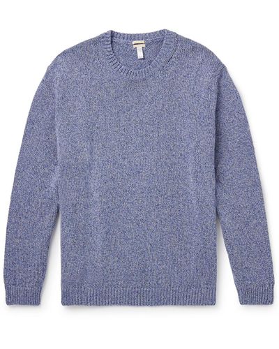 Massimo Alba Billy Cotton And Linen-blend Sweater - Blue