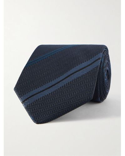 Tom Ford Krawatte aus Seide mit Streifen - Blau