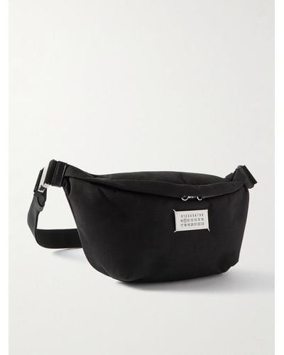 Maison Margiela Glam Slam Logo-appliquéd Webbing-trimmed Canvas Belt Bag - Black