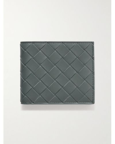 Bottega Veneta Intrecciato Leather Billfold Wallet - Grey