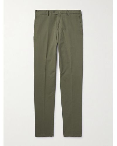 Loro Piana Slim-fit Stretch-cotton Trousers - Green