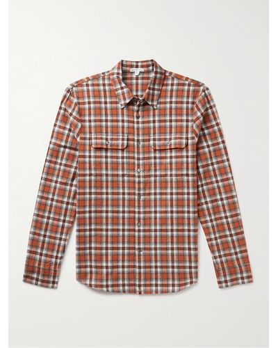 James Perse Lagoon Checked Cotton-flannel Shirt - Red