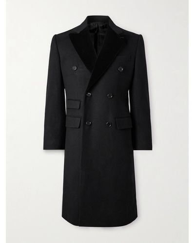 De Petrillo Double-breasted Wool And Cashmere-blend Coat - Black