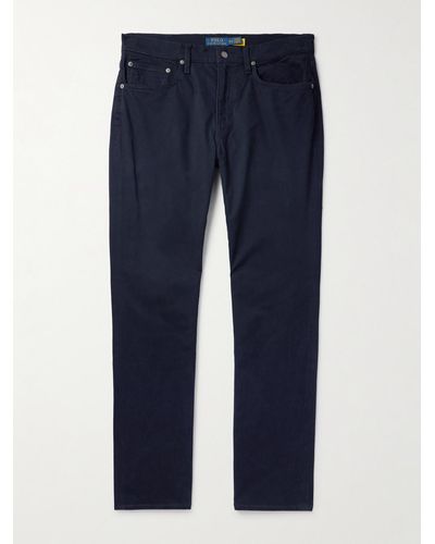 Polo Ralph Lauren Sullivan Slim-fit Straight-leg Cotton-blend Trousers - Blue