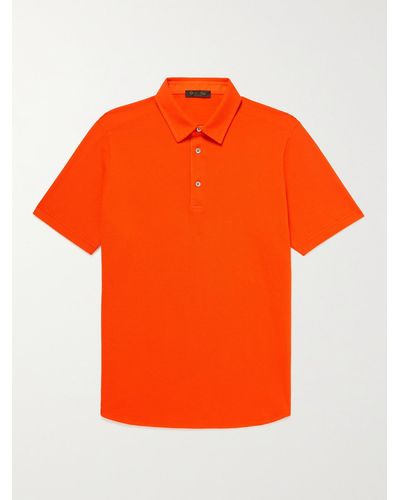 Loro Piana Cotton-piqué Polo Shirt - Orange