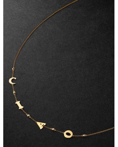 Yvonne Léon Ciao Gold Diamond Necklace - Black