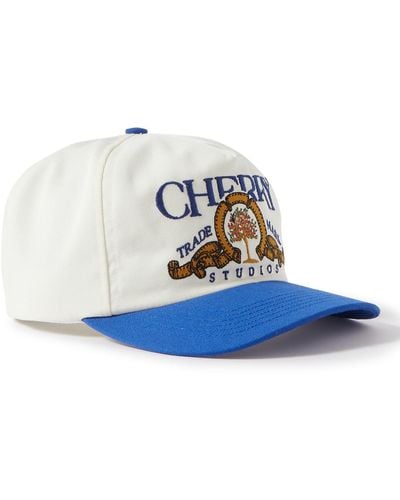 CHERRY LA Logo-embroidered Two-tone Cotton-twill Baseball Cap - Blue