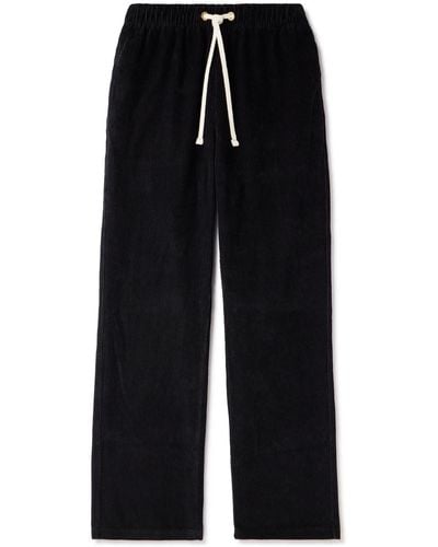 Les Tien Straight-leg Cotton-corduroy Drawstring Pants - Black