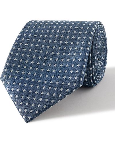Canali 8cm Silk-jacquard Tie - Blue