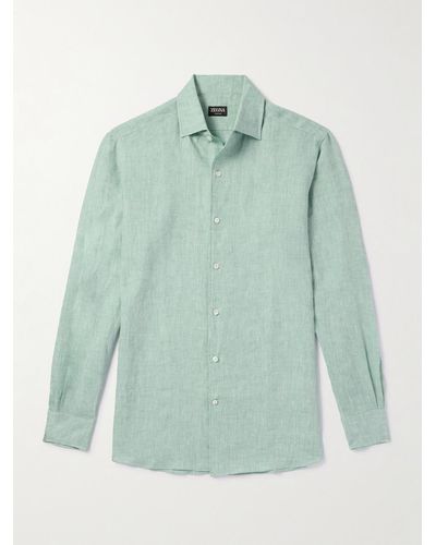 ZEGNA Oasi Linen Shirt - Green