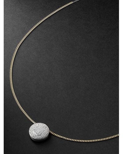 Eera Smile Gold And Silver Diamond Necklace - Black