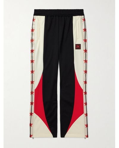Palm Angels Haas F1 Straight-leg Printed Colour-block Jersey Track Pants - Red