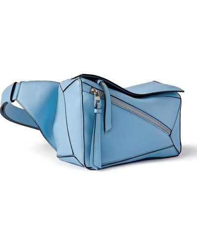 Loewe Small Leather Puzzle Belt Bag - Blue