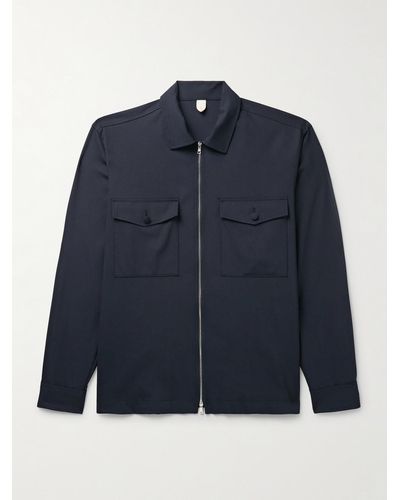 Altea Hemdjacke aus einer Schurwollmischung - Blau