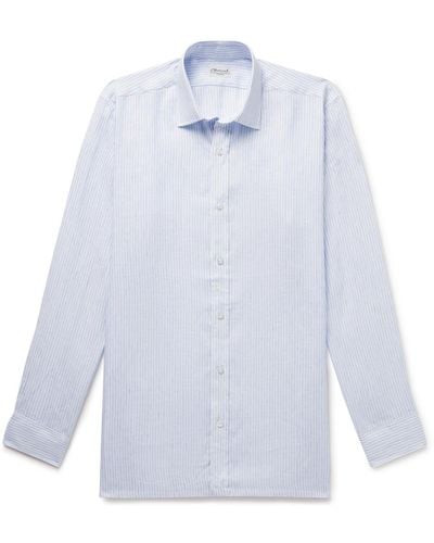 Charvet Striped Linen Shirt - White