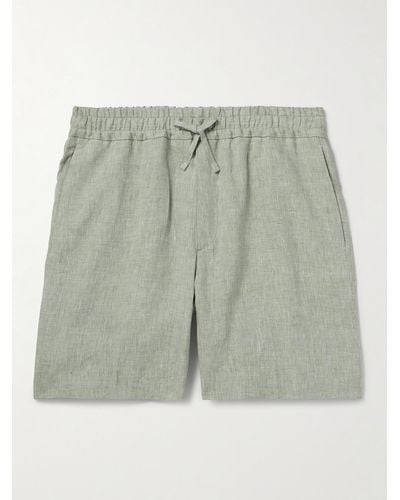Kingsman Straight-leg Linen Drawstring Shorts - Green