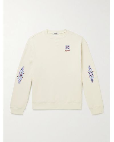 Adish Logo-embroidered Cotton-jersey Sweatshirt - Natural