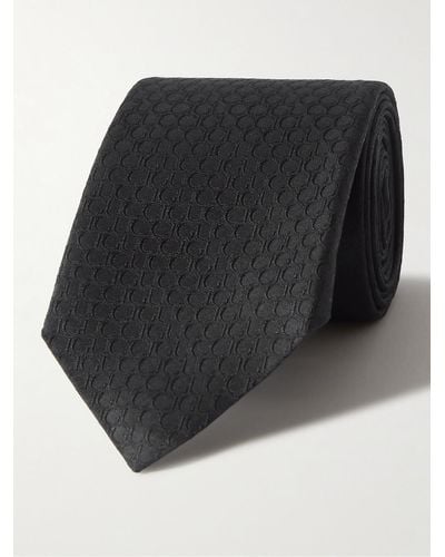 Gucci 7cm Logo-jacquard Silk Tie - Black