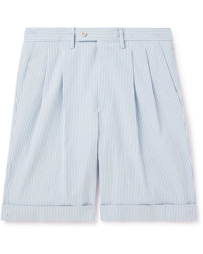 Caruso Straight-leg Cotton Shorts - Natural
