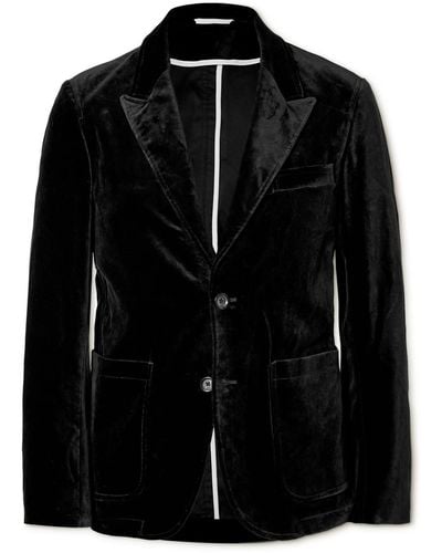 Oliver Spencer Mansfield Slim-fit Cotton-velvet Suit Jacket - Black