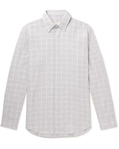 James Purdey & Sons Estate Checked Cotton-flannel Shirt - White