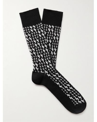 MR P. Socken aus Jacquard-Strick aus einer Baumwollmischung - Schwarz