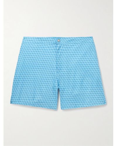 Peter Millar Chiavari Cube Slim-fit Shorth-length Printed Swim Shorts - Blue