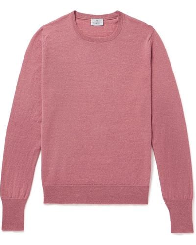 Kingsman Cashmere And Linen-blend Sweater - Pink