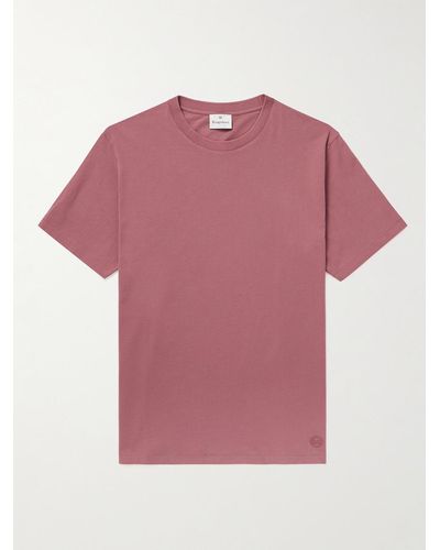 Kingsman Logo-embroidered Cotton-jersey T-shirt - Pink