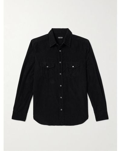 Tom Ford Hemd aus Baumwollcord im Western-Stil - Schwarz