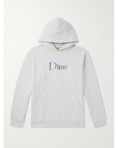 Dime Classic Skull Logo-embroidered Cotton-jersey Hoodie - White