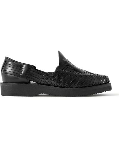Yuketen Alejandro Woven Leather Huarache Sandals - Black