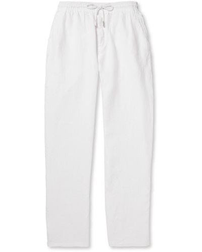 Vilebrequin Pacha Straight-leg Linen Drawstring Pants - White