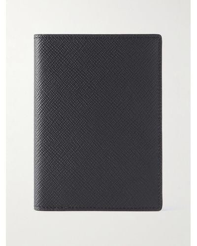 Smythson Panama Cross-grain Leather Passport Cover - Blue